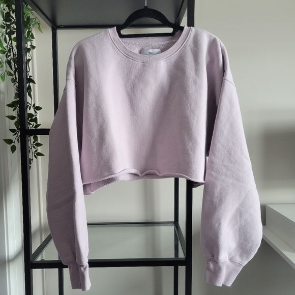 TNA Tops - Aritzia | TNA Cropped Cozy Fleece Sweater